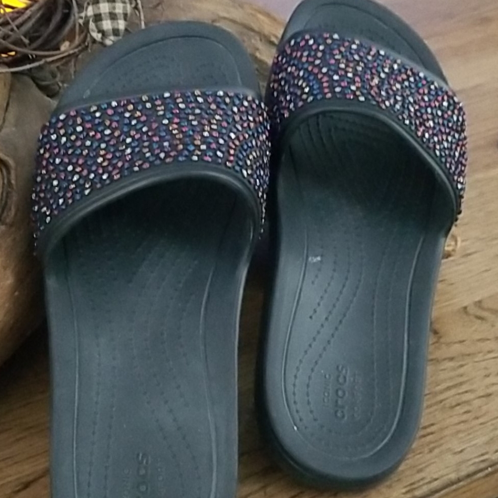 Crocs Bling Slides Shoes Womens Size 9